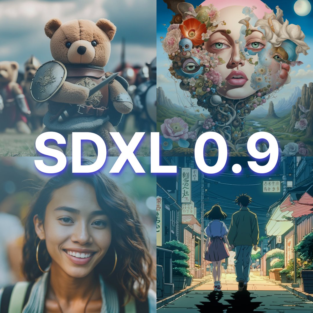 Stability AI發布最新版Stable Diffusion XL 0.9(SDXL 0.9)