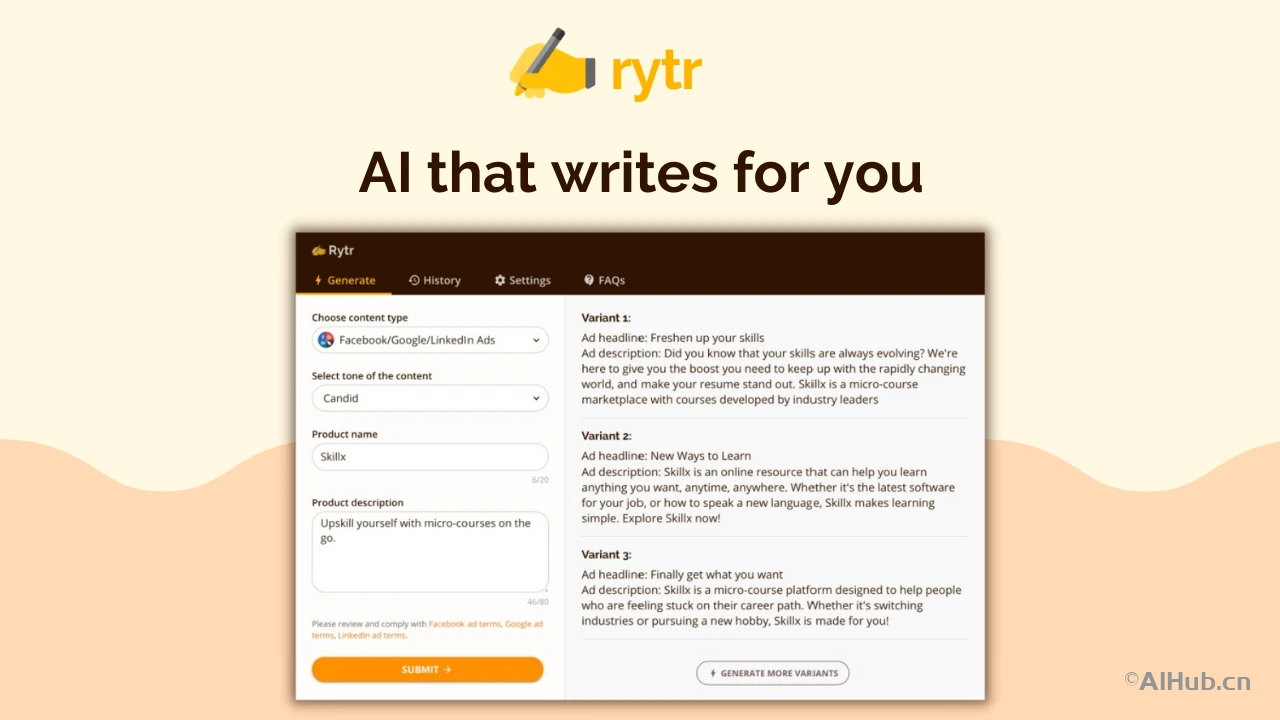 Rytr-優(yōu)秀的在線AI寫作助手