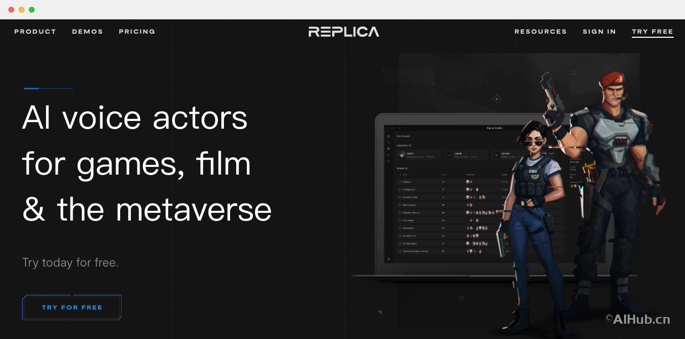 Replica-在線游戲/電影AI配音平臺