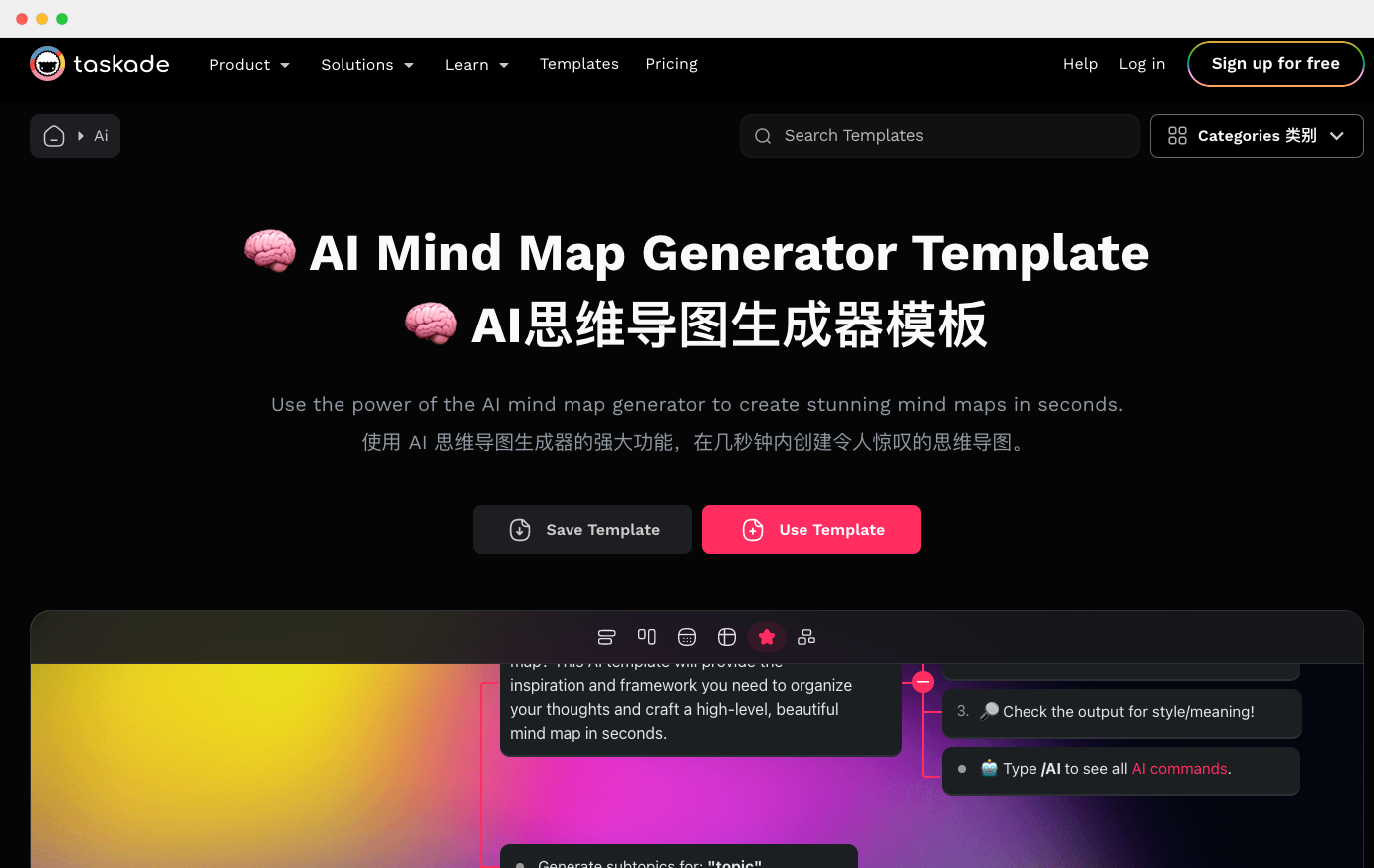 Taskade AI思維導圖自動生成工具