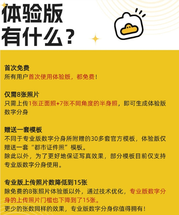 妙鴨相機(jī)推出免費(fèi)體驗(yàn)版 8張照片即可生成專屬數(shù)字分身