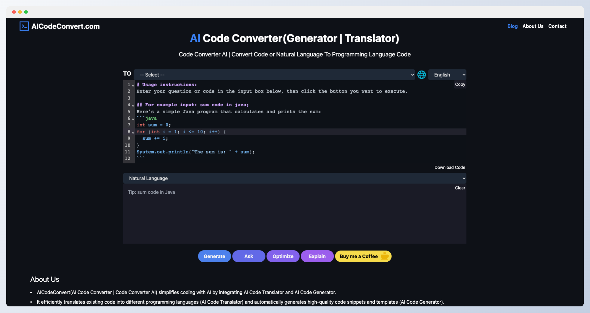AI Code Converter-代碼轉換器