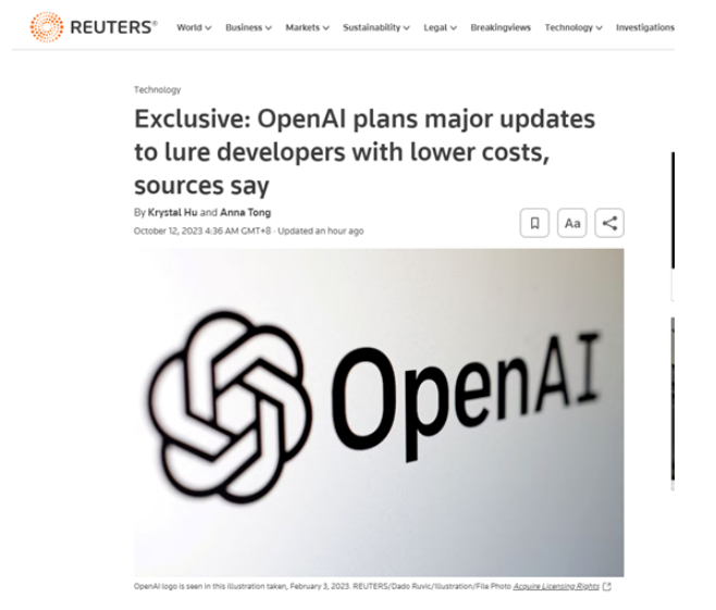 OpenAI計劃重磅更新 應用程序開發成本可降低20倍