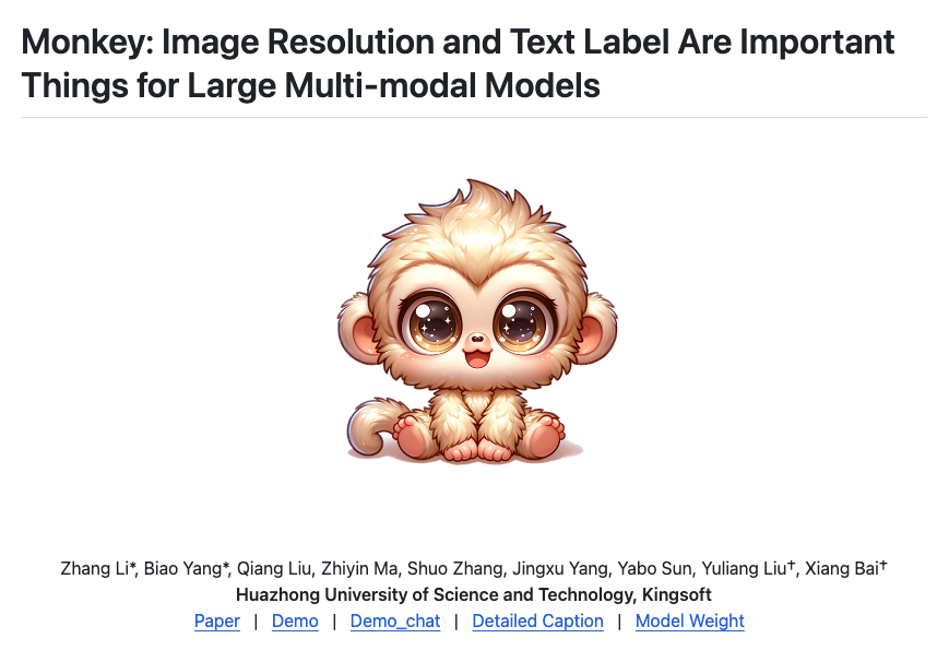 Monkey:華中科技大學(xué)開源的多模態(tài)大模型
