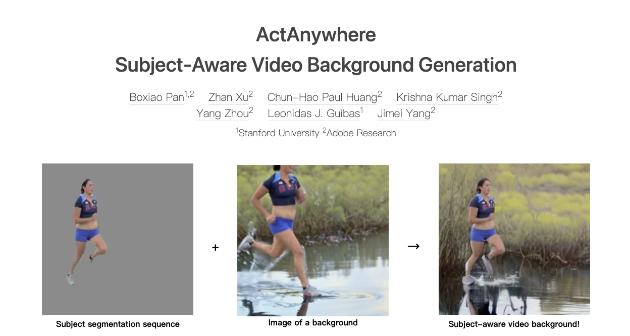 ActAnywhere-Adobe發布的視頻生成模型
