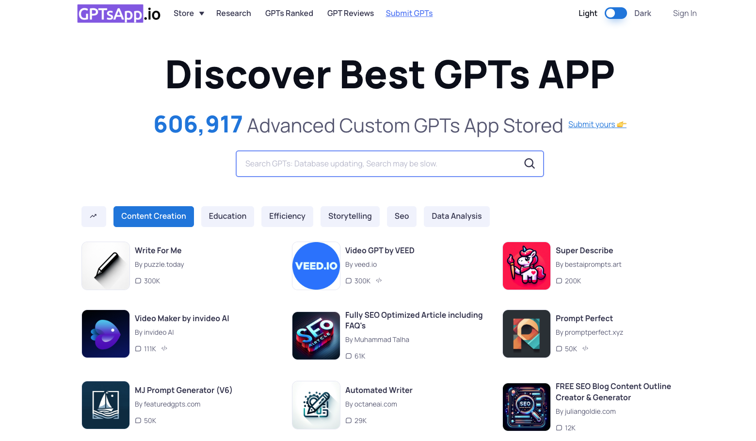 GPTsApp- GPTs 應(yīng)用聚合平臺