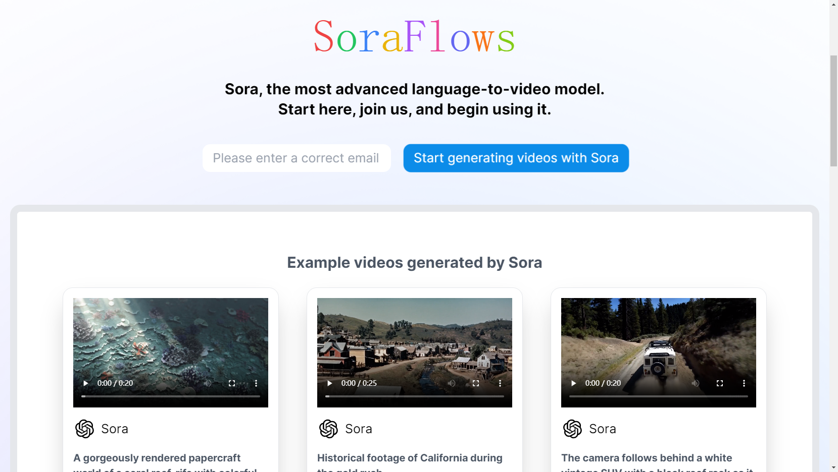 SoraFlows - 開源的文本生成視頻模型工具