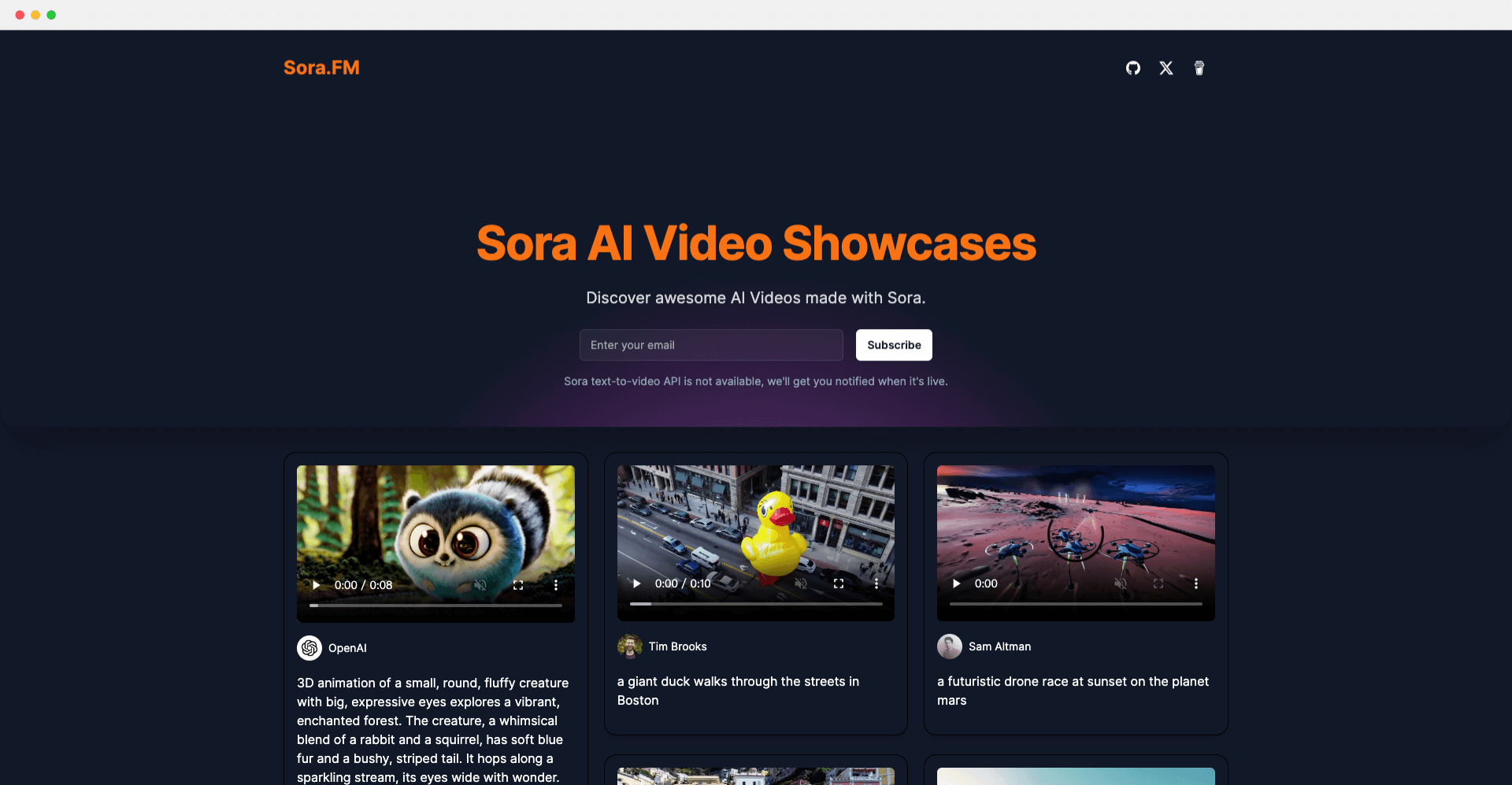 Sora.FM - 開源的 Sora AI 視頻生成器模板