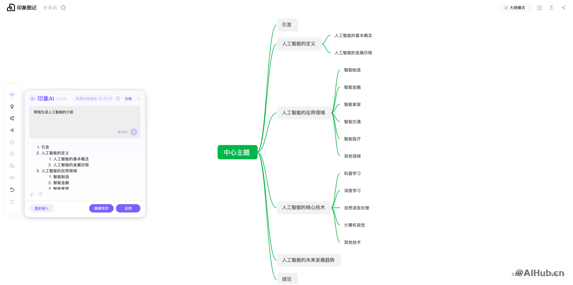 印象圖記-印象筆記推出的AI思維導圖工具