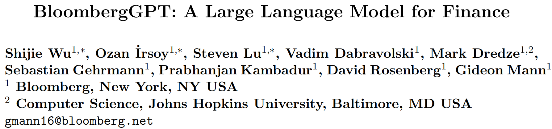 BloombergGPT：彭博社推出的首個金融AI大模型