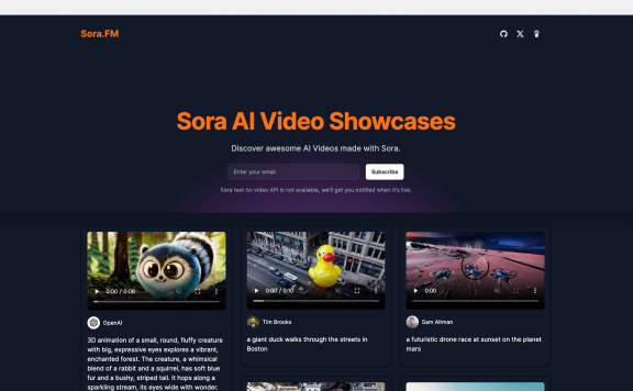Sora.FM - 開源的 Sora AI 視頻生成器模板