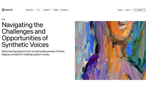 Voice Engine-OpenAI開發(fā)的語音合成和聲音克隆技術(shù)